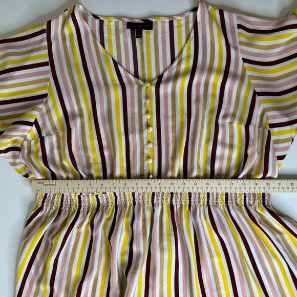 Lane Bryant Womens V-Neck Smock Waist Short Sleeve Top Sz 18 | Lightweight Flowy - Picture 15 of 16